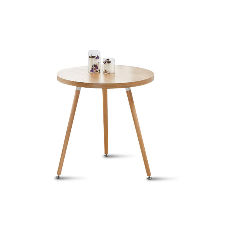 Table à manger ronde scandinave en bois - Laquila - Designetsamaison - Marron