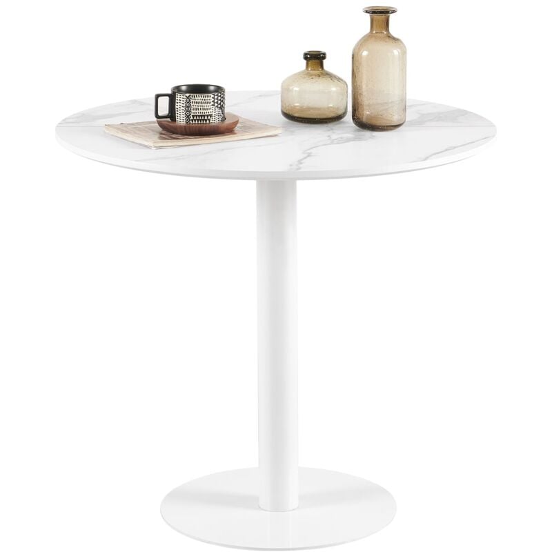 Eggree - Table à Manger Ronde, Table Basse, Table de Bistro, Petite Table à Manger pour Cuisine, Salle à Manger, Salon, taverne, Minimaliste, Petite