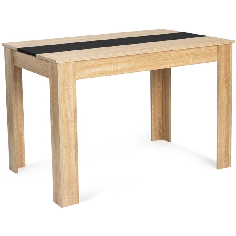 Idmarket - Table à manger rectangle rozy 6 personnes façon hêtre et noire 110 cm