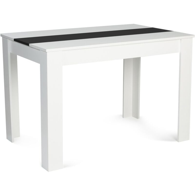 Idmarket - Table à manger rectangle rozy 4 personnes blanche et noire 110 cm