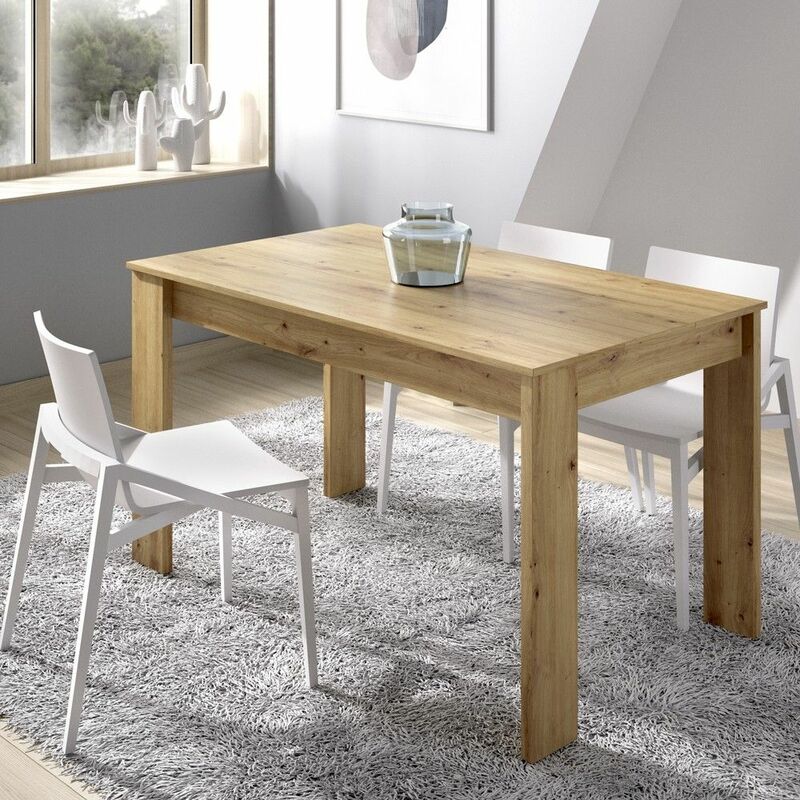 Dekit - Table à manger fixe Sami chêne Nordic nordique 138,5 x 77 x 81 cm - nordique