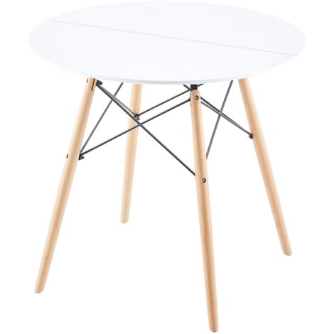 Table à Manger Scandinave Laquée Blanc Mat pour 2 à 4 Personnes - 80 x 80 x 73 cm