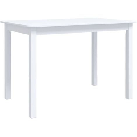 Table à manger Scandinave - Table de salle à manger Blanc 114x71x75 cm Bois d'hévéa massif BV274746 - BonneVie