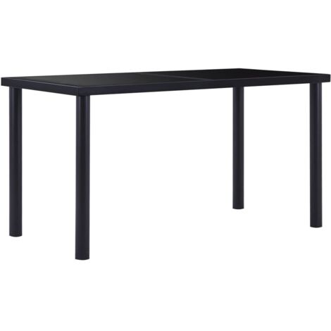 Table à manger Scandinave - Table de salle à manger Noir 140x70x75 cm Verre trempé BV942780 - BonneVie