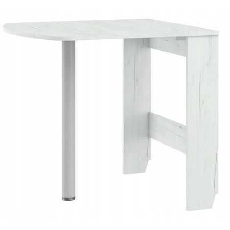 Table à manger semi-ovale pliante Blanc artisan 81x80cm modèle:HOMNI 6 Table pliable papillon