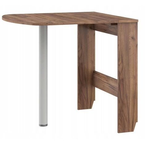 Table à manger semi-ovale pliante couleur tabac foncé 81x80cm modèle:HOMNI 6 Table pliable papillon