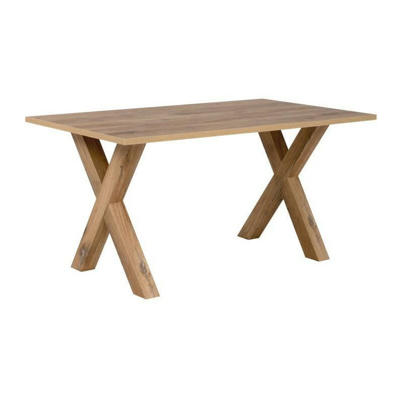 Table a manger seule MANZANO - Rectangulaire - Décor Chene Flagstaff - 8 personnes - L160 x H75 x P90 cm