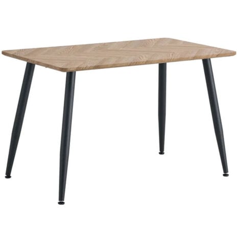 HOMY FRANCE Table à manger style industriel AMMO métal noir 120x70x75cm