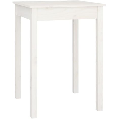 Table à manger  Table à dîne  Blanc 55x55x75 cm Bois massif de pin