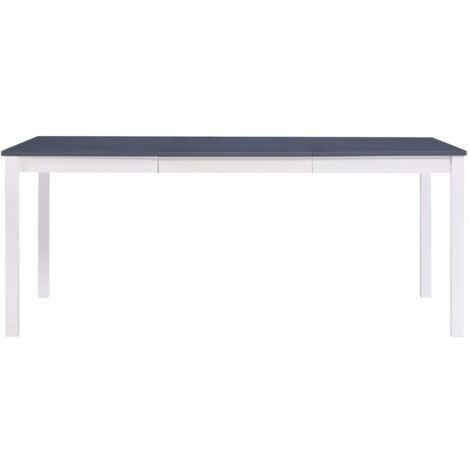 Table à manger  Table à dîne  Blanc et gris 180x90x73 cm Bois de pin