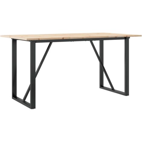 Table à manger  Table à dîne  cadre en O 140x80x75 cm bois de pin massif acier