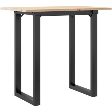 Table à manger  Table à dîne  cadre en O 80x50x75 cm bois de pin massif acier