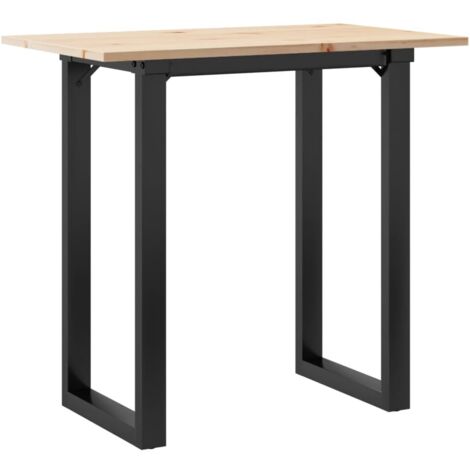 Table à manger  Table à dîne  cadre en O 80x50x75,5cm bois de pin massif acier