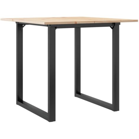Table à manger  Table à dîne  cadre en O 90x90x75 cm bois de pin massif acier