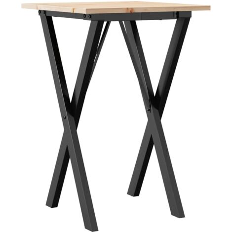 Table à manger  Table à dîne  cadre en X 50x50x75 cm bois de pin massif acier