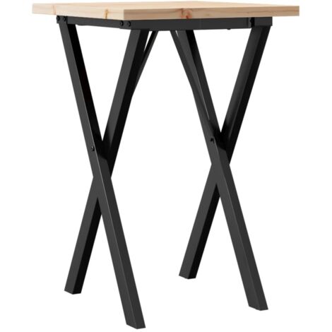 Table à manger  Table à dîne  cadre en X 50x50x75,5cm bois de pin massif acier