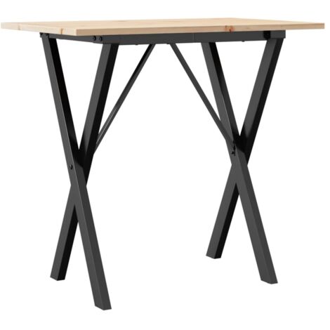 Table à manger  Table à dîne  cadre en X 80x50x75 cm bois de pin massif acier