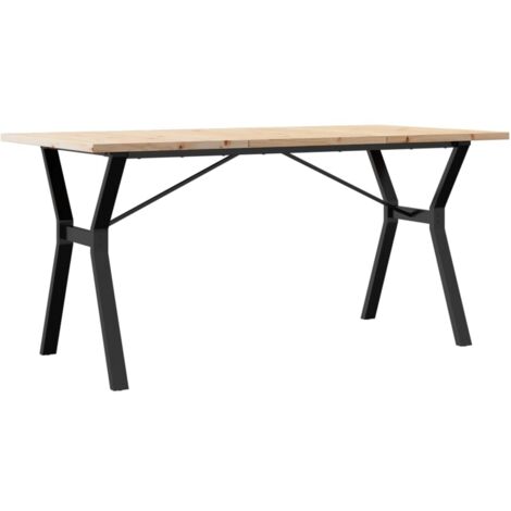 Table à manger  Table à dîne  cadre en Y 160x80x75,5 cm bois pin massif acier