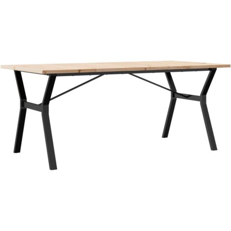 Table à manger  Table à dîne  cadre en Y 180x90x75,5 cm bois pin massif acier