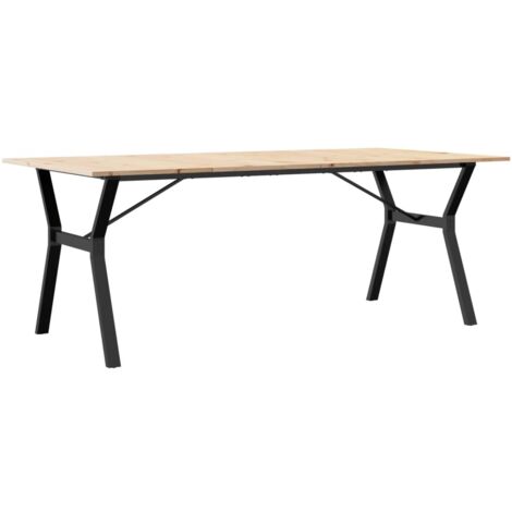 Table à manger  Table à dîne  cadre en Y 200x100x75cm bois de pin massif acier