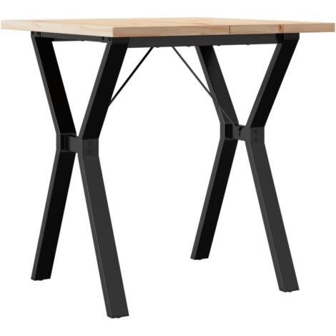 Table à manger  Table à dîne  cadre en Y 70x70x75,5cm bois de pin massif acier