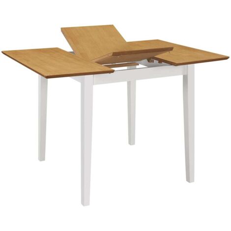 Table à manger  Table à dîne  extensible Blanc (80-120)x80x74 cm MDF