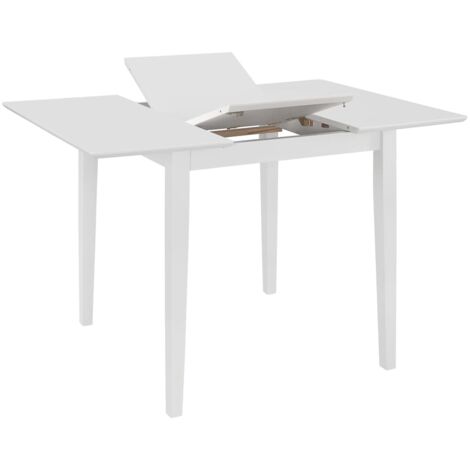 Table à manger  Table à dîne  extensible Blanc (80-120)x80x74 cm MDF