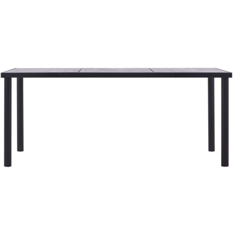 Table à manger  Table à dîne  Noir et gris béton 180x90x75 cm MDF