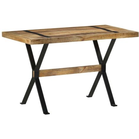 Table à manger Table à dîner  120x60x76 cm Bois de manguier brut 39150