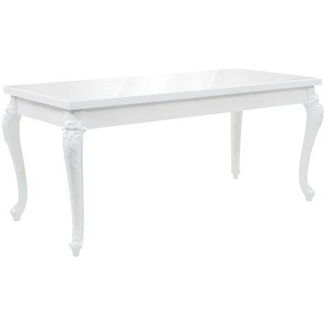 Table à manger Table à dîner | 179x89x81 cm Blanc brillant 89394 - Blanc