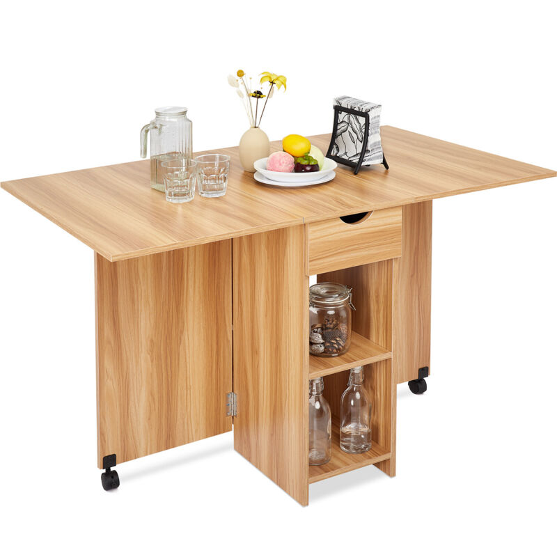 Mondeer – Table pliante à manger 33,5 x 75 x 72 cm – Chêne rouge – Pliable pour petits espaces – Charge max 50 kg – Bureau ou table murale