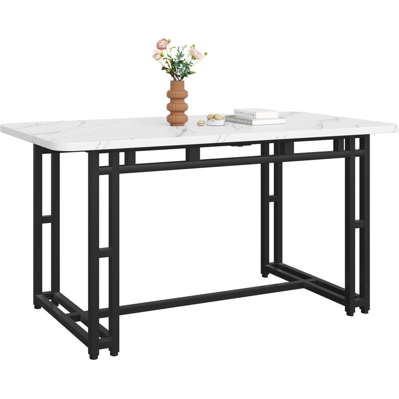 Table a Manger - Table de Cuisine - 120X70 cm - Table a Pieds en Fer noir - MDF