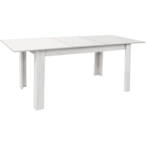 Table à manger, table de repas extensible coloris blanc - longueur 141-191 x profondeur 81 cm