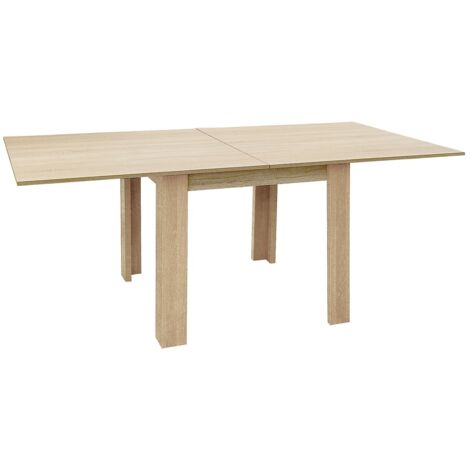 Table à manger, table de repas extensible coloris chêne cambrian - longueur 90-180 x profondeur 90 cm