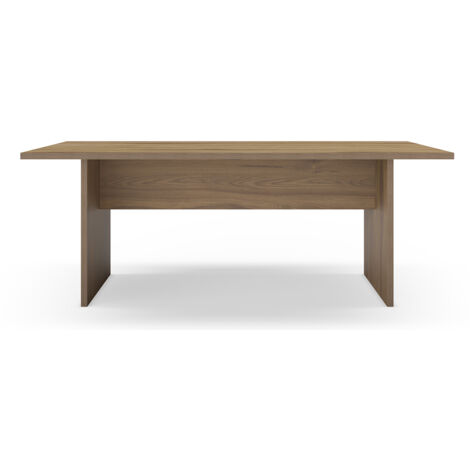 Table à manger, table de repas rectangulaire aspect bois chêne - Longueur 200 x Profondeur 100 x Hauteur 75 cm