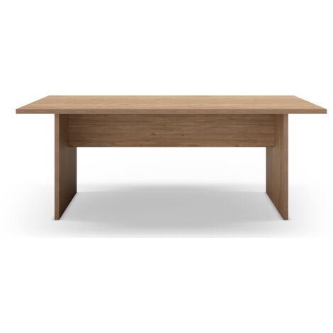 Table à manger, table de repas rectangulaire aspect bois coloris chêne  - Longueur 200 x Profondeur 100 x Hauteur 75 cm