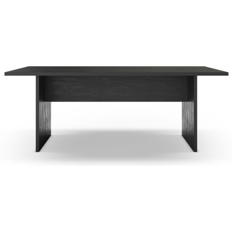 Table à manger, table de repas rectangulaire aspect bois coloris noir - Longueur 200 x Profondeur 100 x Hauteur 75 cm