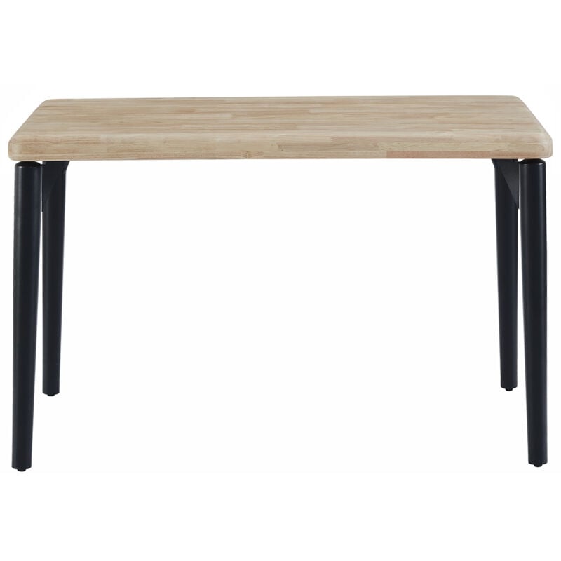 Pegane - Table à manger, table de repas rectangulaire en bois coloris chêne nordique, pieds en métal noir - Longueur 120 x profondeur 60 x hauteur 76