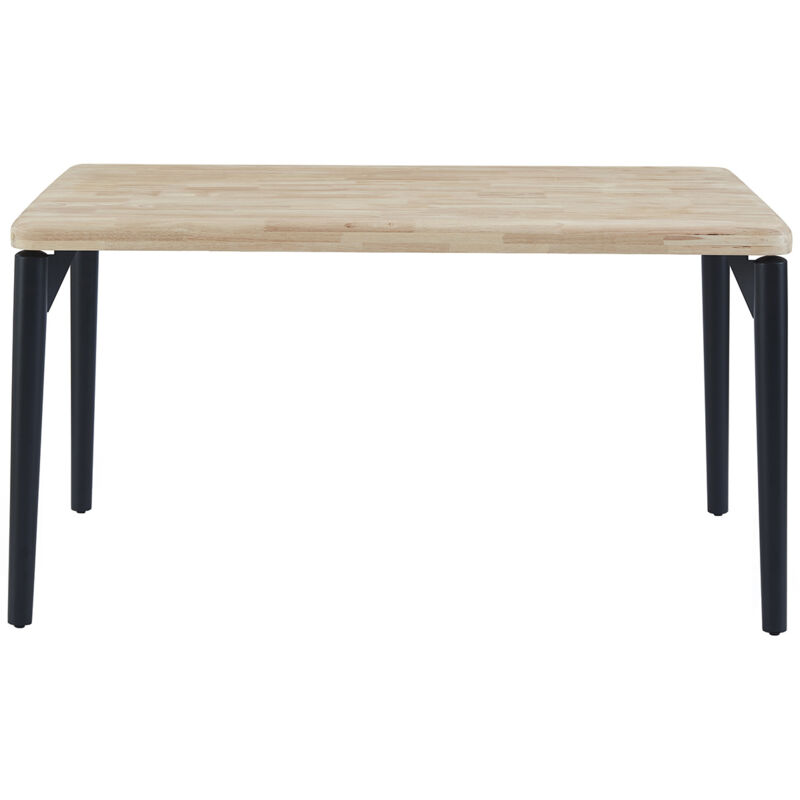 Table à manger, table de repas rectangulaire en bois coloris chêne nordique, pieds en métal noir - Longueur 140 x profondeur 80 x hauteur 76 cm Table à manger, table de repas rectangulaire en bois coloris chêne nordique, pieds en métal noir - Longueur 140 x profondeur 80 x hauteur 76 cm