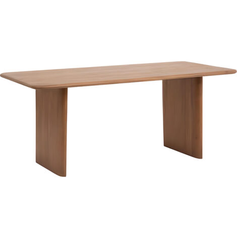 Table à manger, table de repas rectangulaire en bois coloris marron - Longueur 180 x Profondeur 90 x Hauteur 76,5 cm
