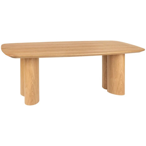 Table à manger, table de repas rectangulaire en bois coloris Miel - Longueur 220 x Profondeur 110 x Hauteur 76,50 cm