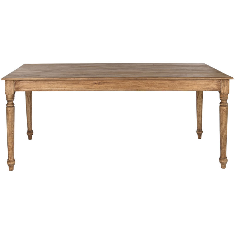 Pegane - Table à manger, table de repas rectangulaire en bois coloris naturel - longueur 180 x profondeur 90 x Hauteur 80 cm