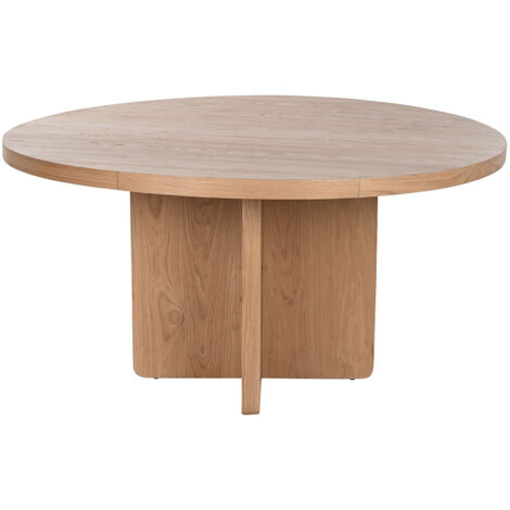 Table à manger, table de repas ronde en bois coloris naturel - diamètre 152 x Hauteur 76 cm