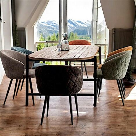 Table à manger teck recyclé bords arrondis 200 cm TRANI