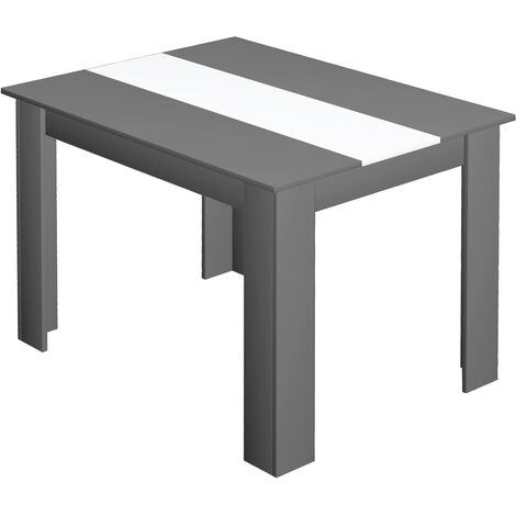Table à manger VEGAS 4 personnes grise et blanc 110 cm -