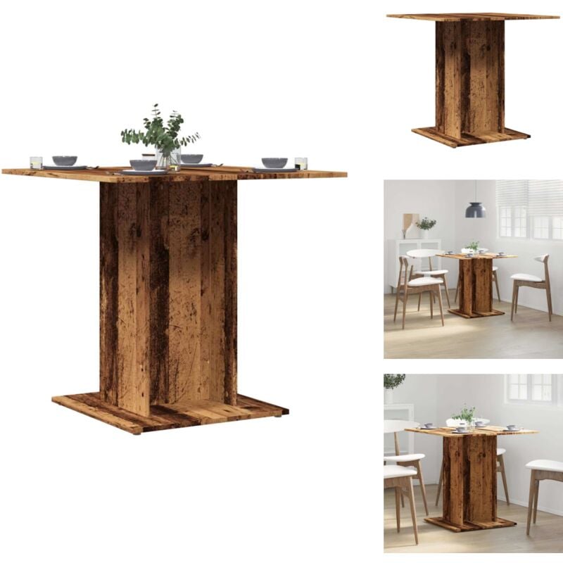 Vidaxl - Table à manger vieux bois 80 x 80 x 75 cm bois d'ingénierie - Table De Salle à Manger - Tables De Salle à Manger - Table - Tables