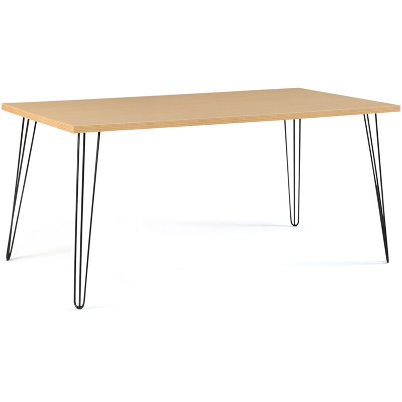 Idmarket - Table à manger vintage rectangle noemi 8 personnes bois pied épingle 160 cm