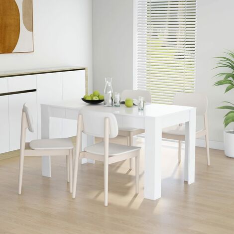 BONNEVIE Table à manger,Design Scandinave,Table de salle à manger Blanc 140x74,5x76 cm Bois d'ingénierie HH53001