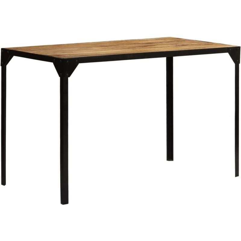 Design In - Table à manger,Table de salle à manger Bois de manguier brut massif et Acier 120 cm CFW63313