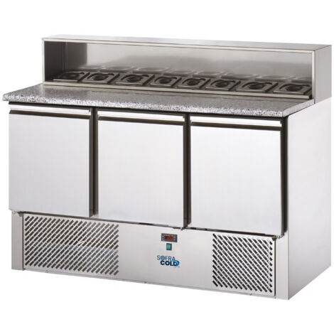 Table à Pizza 3 Portes - Dessus Granit - 410 L - Sofraca